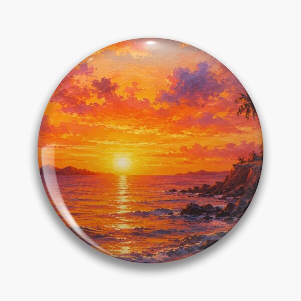 Item preview, Vibrant Tropical Sunset Oil Painting designed and sold by 0606PM.