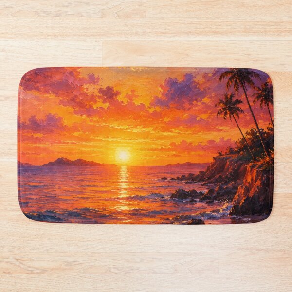 Item preview, Vibrant Tropical Sunset Oil Painting designed and sold by 0606PM.