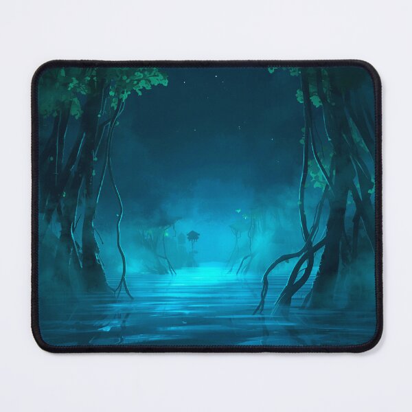 Item preview, Whispering Mangrove Abyss Watercolor Alien Landscape designed and sold by Luminous Wilds.