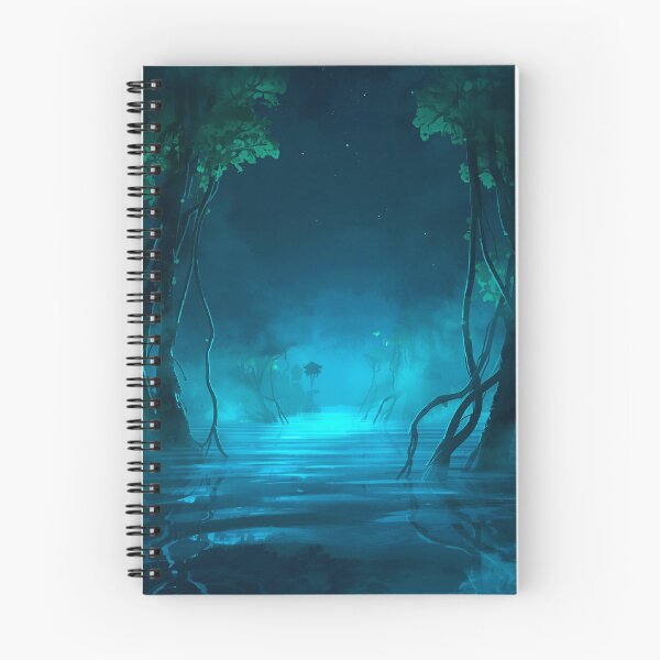 Item preview, Whispering Mangrove Abyss Watercolor Alien Landscape designed and sold by Luminous Wilds.