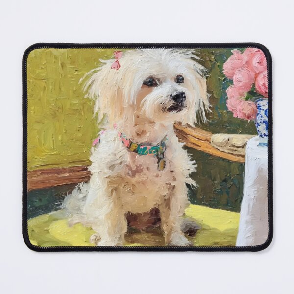 Item preview, Grandmillennial art, Bad Hair Day, Whimsical dog art designed and sold by SophieClimaArt.