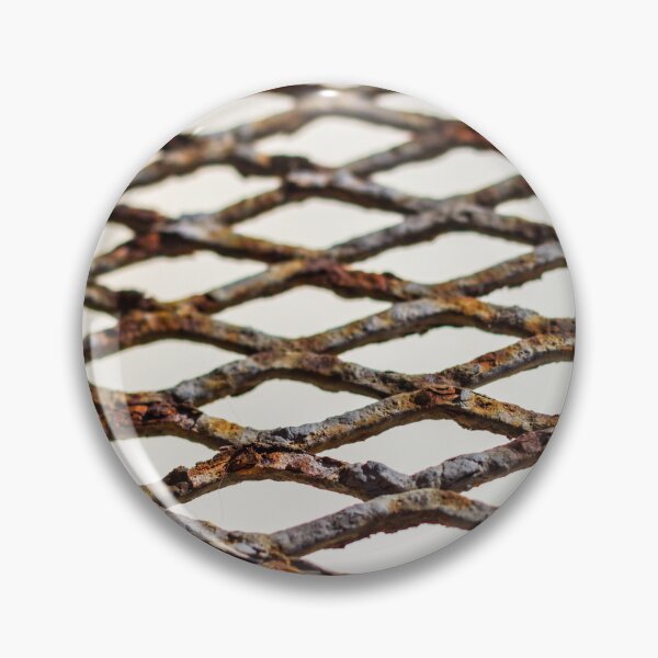 Item preview, Closeup of Rusty Metal Mesh Grate Showing Corroded Diamond Pattern and Weathered Industrial Texture designed and sold by Nmallia.