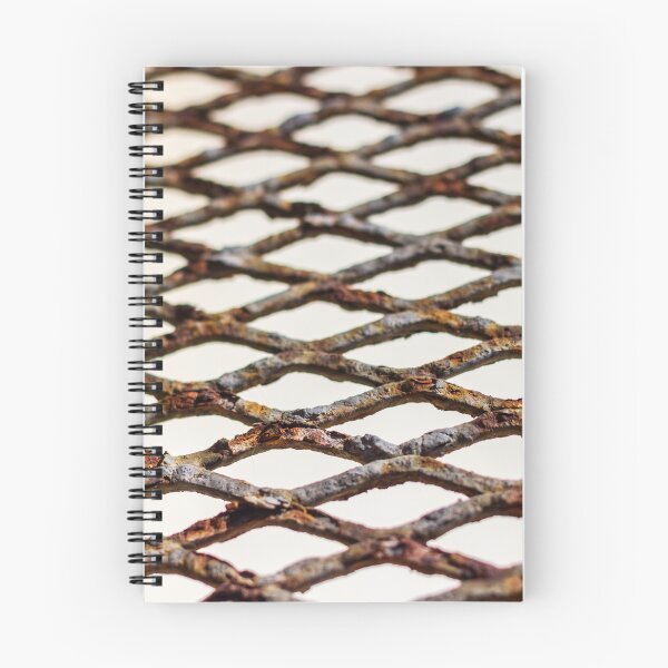 Item preview, Closeup of Rusty Metal Mesh Grate Showing Corroded Diamond Pattern and Weathered Industrial Texture designed and sold by Nmallia.