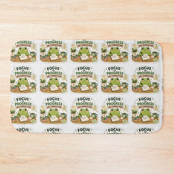 Item preview, Focus On Progress Not Perfection Frog Sticker | Cute Motivation & Productivity designed and sold by GenZStickerHub1.