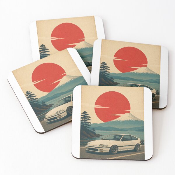 Item preview, Retro Japanese late-1980s compact hatchback inspired white designed and sold by Traceursniper.