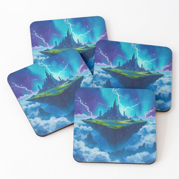Item preview, Stormspire Plateau Watercolor Alien Landscape designed and sold by Luminous Wilds.