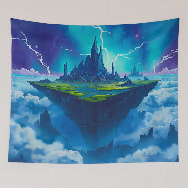 Item preview, Stormspire Plateau Watercolor Alien Landscape designed and sold by Luminous Wilds.