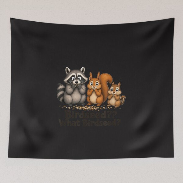 Item preview, Funny Birdseed Raccoon Squirrel Wildlife Backyard Bird Feeder Humor designed and sold by kiralynstration.