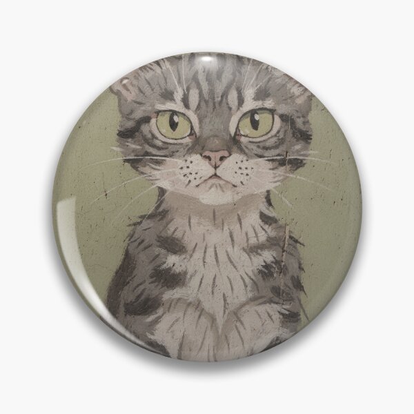 Item preview, Affronted Lykoi Cat With Flattened Ears Folk Art designed and sold by PictorialWhimsy.