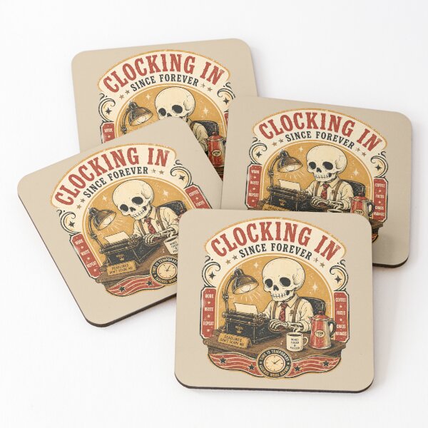 Item preview, Clocking In Since Forever Skeleton PNG, Funny Office Worker Shirt Design, Vintage Skull Graphic Tee, Retro Skeleton T-Shirt designed and sold by MaynyStudio.