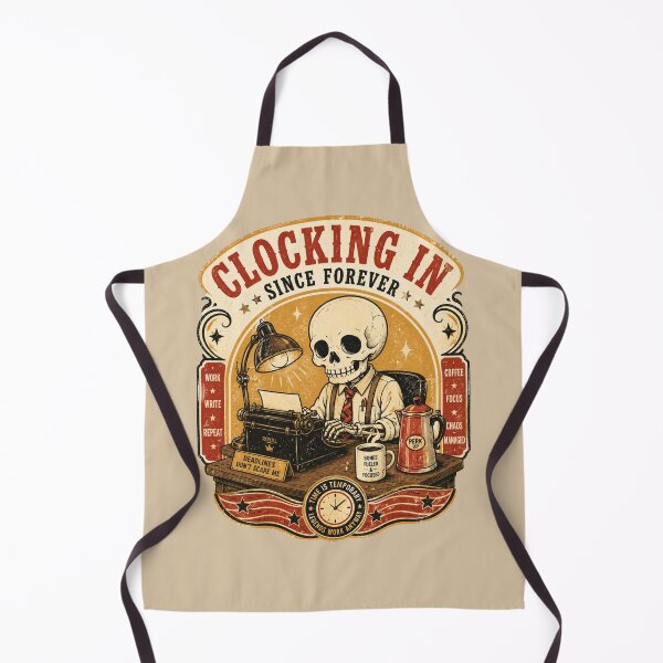 Item preview, Clocking In Since Forever Skeleton PNG, Funny Office Worker Shirt Design, Vintage Skull Graphic Tee, Retro Skeleton T-Shirt designed and sold by MaynyStudio.
