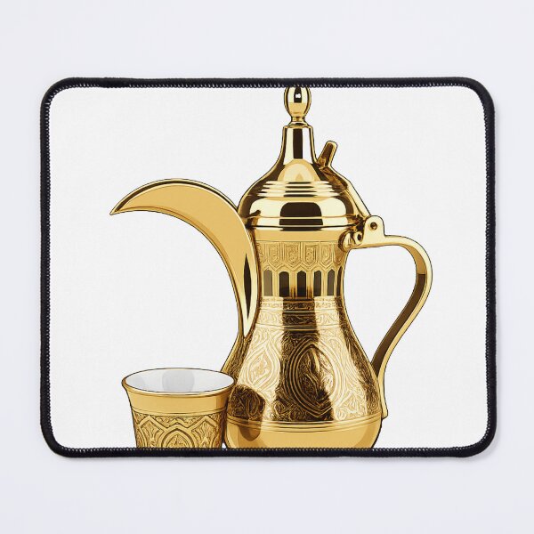 Item preview, ​Traditional Golden Arabic Coffee Pot and Cup designed and sold by LaylaArtStudio.