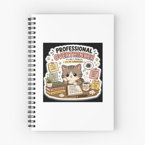Item preview, Professional Overthinker Cat Sticker | Funny Anxiety & Overthinking Meme designed and sold by GenZStickerHub1.
