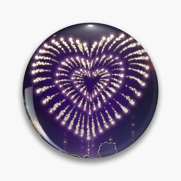 Item preview, Romantic Fireworks Heart Over City - Kawaii Nightscape Skyline Sticker designed and sold by William Cano.