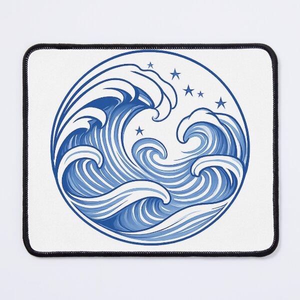 Item preview, Cool Blue Ocean | Minimalist Wave Coastal  designed and sold by SilkBrushDreams.