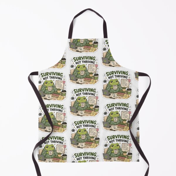 Item preview, Surviving Not Thriving Frog Sticker | Funny Student Life & Burnout Meme designed and sold by GenZStickerHub1.