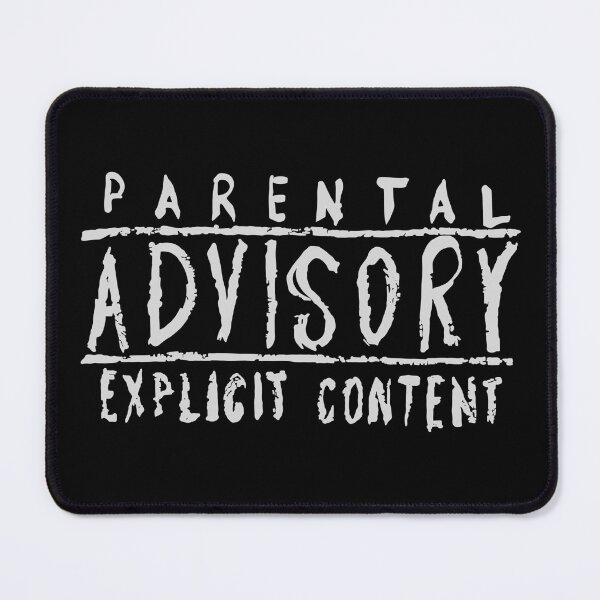 Item preview, [WHT] Parental Advisory: Explicit Content | Funny Warning Label Typography T-Shirt designed and sold by myTRASHure-com.