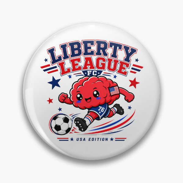Item preview, Liberty League FC Patriotic Brain Soccer Mascot | USA Independence Day T-Shirt designed and sold by SHREE ART STUDIO.