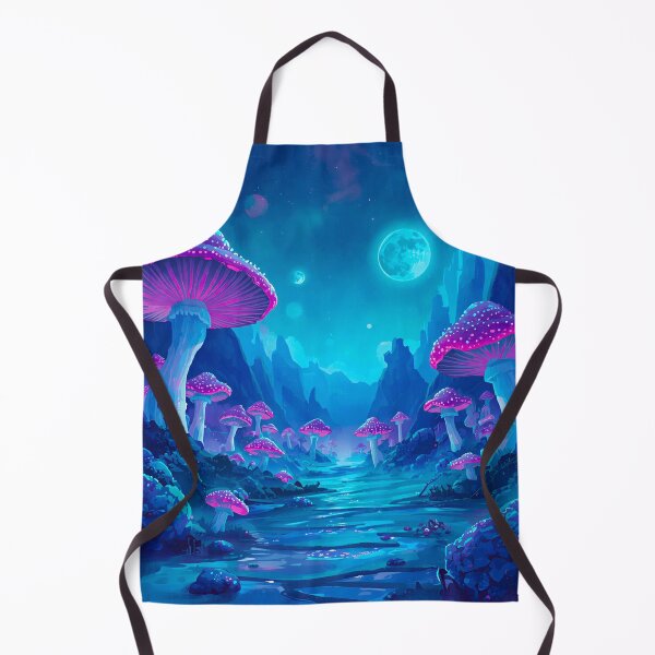 Item preview, Moonlit Fungal Valley Alien Watercolor Landscape designed and sold by Luminous Wilds.