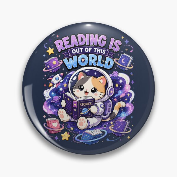 Item preview, Reading Is Out Of This World Cat PNG, Cute Reading Shirt Design, Astronaut Cat Graphic Tee, Vintage Book Lover T-Shirt designed and sold by MaynyStudio.
