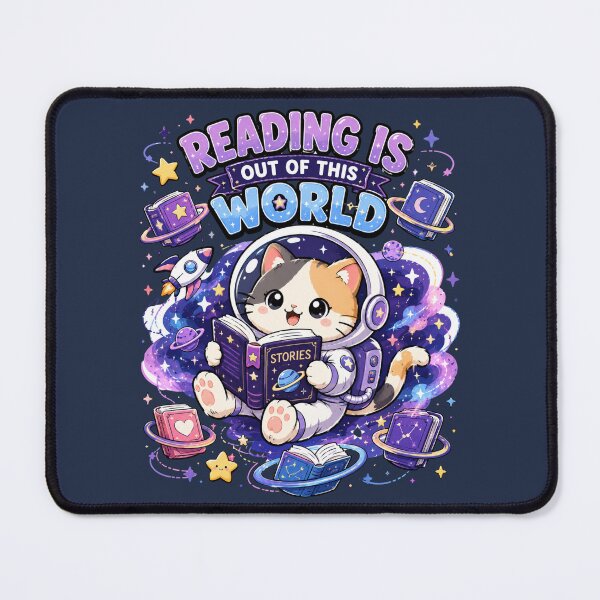 Item preview, Reading Is Out Of This World Cat PNG, Cute Reading Shirt Design, Astronaut Cat Graphic Tee, Vintage Book Lover T-Shirt designed and sold by MaynyStudio.