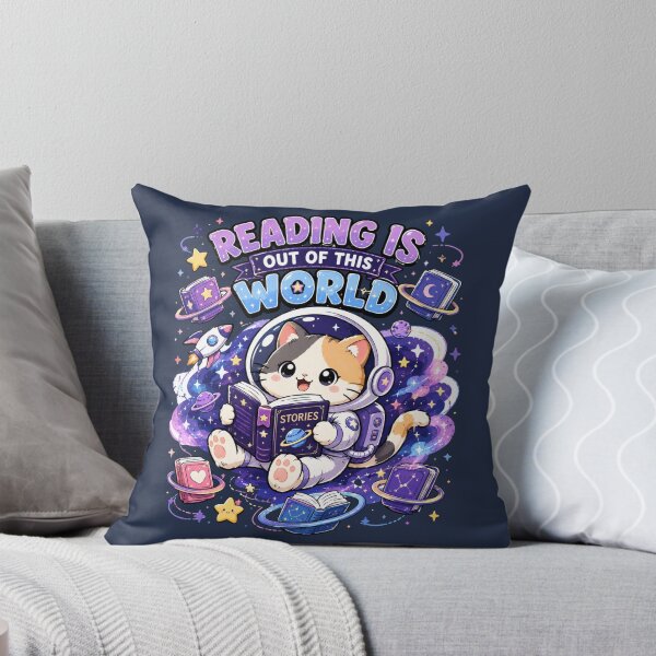 Item preview, Reading Is Out Of This World Cat PNG, Cute Reading Shirt Design, Astronaut Cat Graphic Tee, Vintage Book Lover T-Shirt designed and sold by MaynyStudio.