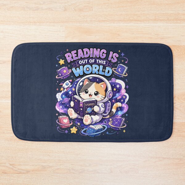 Item preview, Reading Is Out Of This World Cat PNG, Cute Reading Shirt Design, Astronaut Cat Graphic Tee, Vintage Book Lover T-Shirt designed and sold by MaynyStudio.