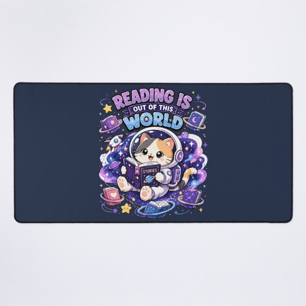 Item preview, Reading Is Out Of This World Cat PNG, Cute Reading Shirt Design, Astronaut Cat Graphic Tee, Vintage Book Lover T-Shirt designed and sold by MaynyStudio.