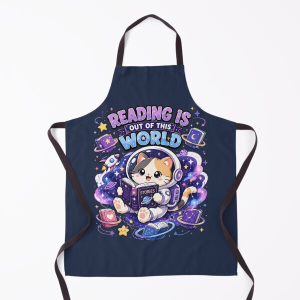 Item preview, Reading Is Out Of This World Cat PNG, Cute Reading Shirt Design, Astronaut Cat Graphic Tee, Vintage Book Lover T-Shirt designed and sold by MaynyStudio.