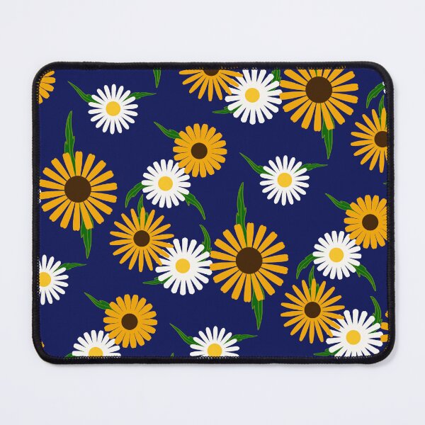 Item preview, Daisies and Black Eyed Susans on Dark Blue  designed and sold by JaygiesDesign.