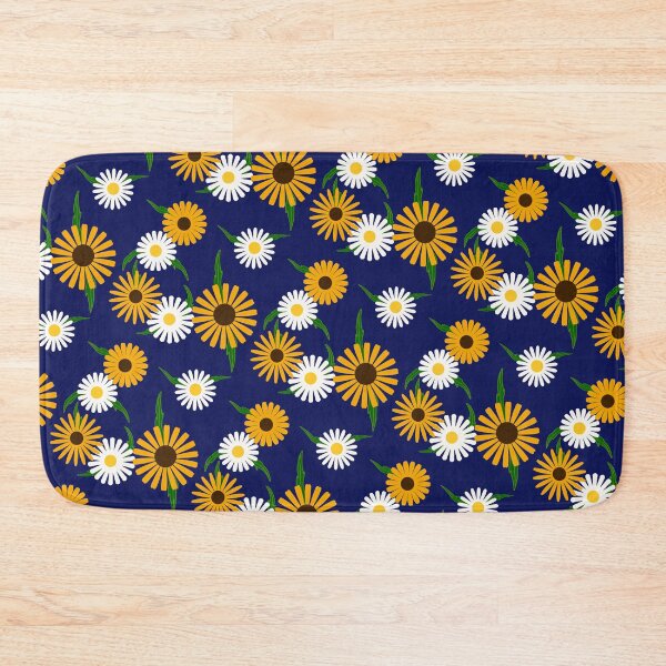 Item preview, Daisies and Black Eyed Susans on Dark Blue  designed and sold by JaygiesDesign.