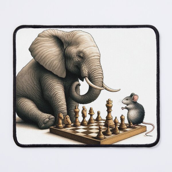 Item preview, Surreal Elephant and Mouse Playing Chess designed and sold by JALNERVION SHOP.