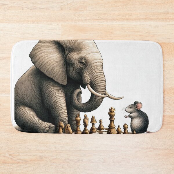 Item preview, Surreal Elephant and Mouse Playing Chess designed and sold by JALNERVION SHOP.