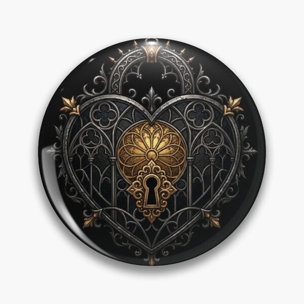 Item preview, Gothic Wrought Iron Heart Lock — Golden Filigree designed and sold by David Mateo ArtWorks.