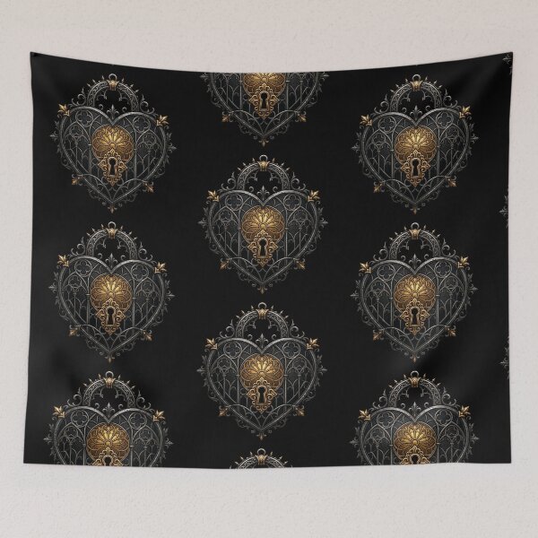 Item preview, Gothic Wrought Iron Heart Lock — Golden Filigree designed and sold by David Mateo ArtWorks.