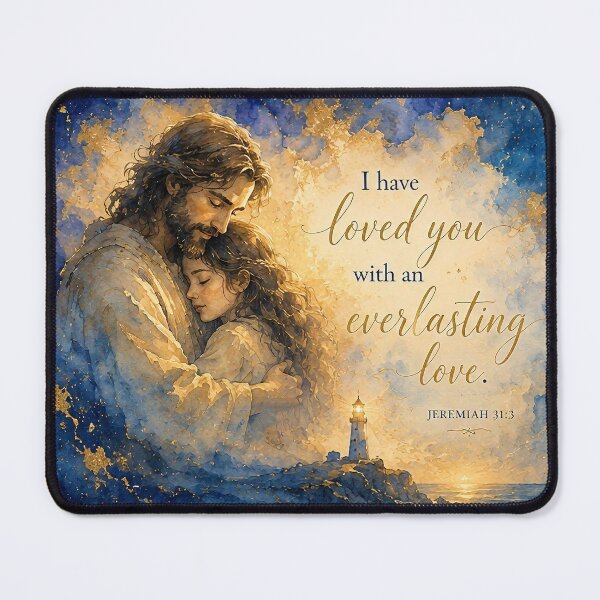 Item preview, Jeremiah 31:3 Everlasting Love Jesus Art designed and sold by mizuNgrace.