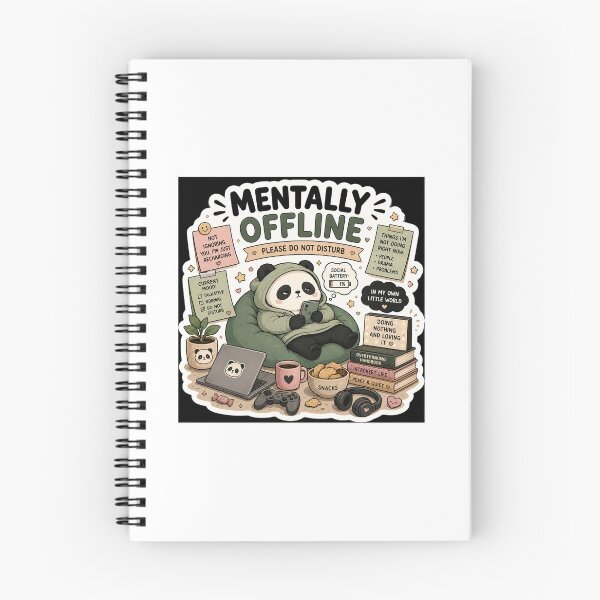 Item preview, Mentally Offline Panda Sticker | Introvert, Social Battery & Funny Meme designed and sold by GenZStickerHub1.