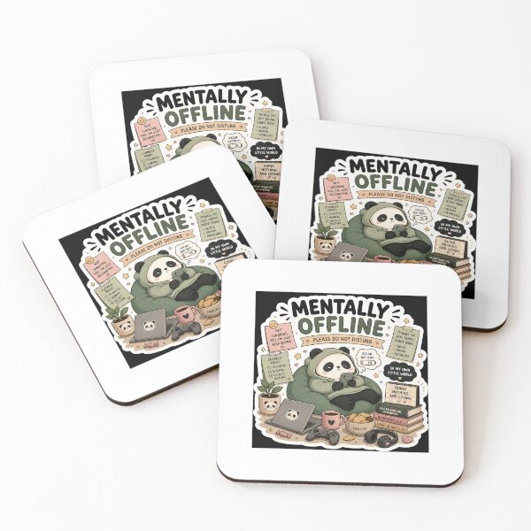 Item preview, Mentally Offline Panda Sticker | Introvert, Social Battery & Funny Meme designed and sold by GenZStickerHub1.