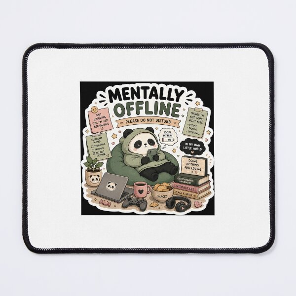 Item preview, Mentally Offline Panda Sticker | Introvert, Social Battery & Funny Meme designed and sold by GenZStickerHub1.