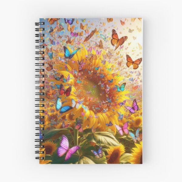 Item preview, butterflies fluttering around a sunflower designed and sold by JALNERVION SHOP.