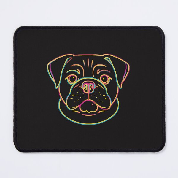 Item preview, Neon Puggle Dog Face Retro Line Art Cute Puggle Dog Lover Design designed and sold by kiralynstration.
