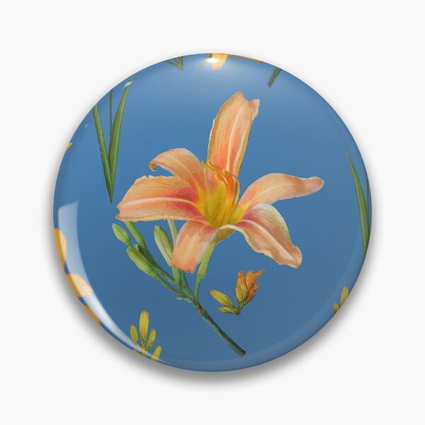 Item preview, Tossed Tiger Lilies on Dark Sky Blue designed and sold by Art in My Loft.