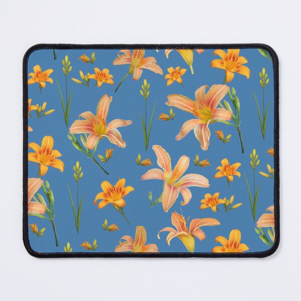 Item preview, Tossed Tiger Lilies on Dark Sky Blue designed and sold by Art in My Loft.