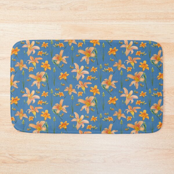 Item preview, Tossed Tiger Lilies on Dark Sky Blue designed and sold by Art in My Loft.