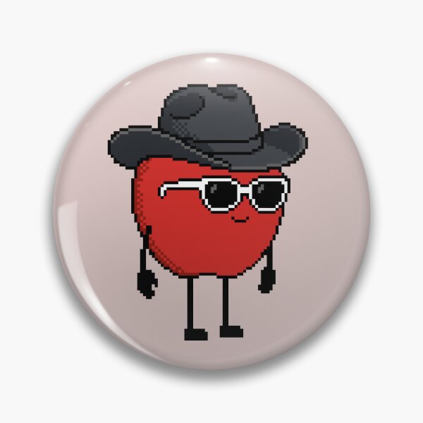 Item preview, Apple Pixel with a Cowboy Hat (BK) designed and sold by White Rim Mates.