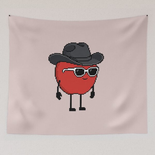 Item preview, Apple Pixel with a Cowboy Hat (BK) designed and sold by White Rim Mates.