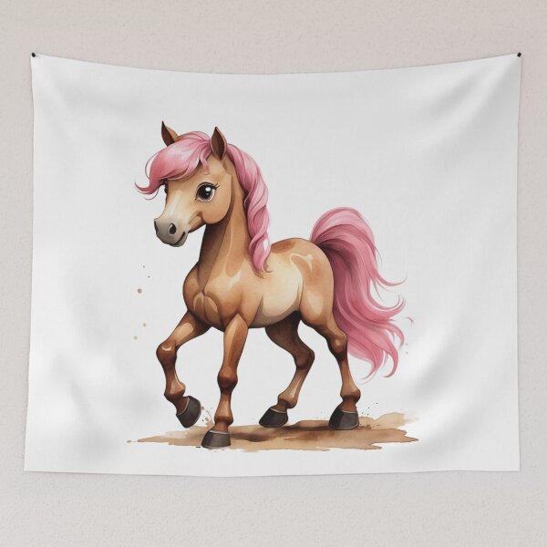 Item preview, Cute Pink Pony – Kawaii Watercolor Baby Horse for Kids. designed and sold by NewtBoo.