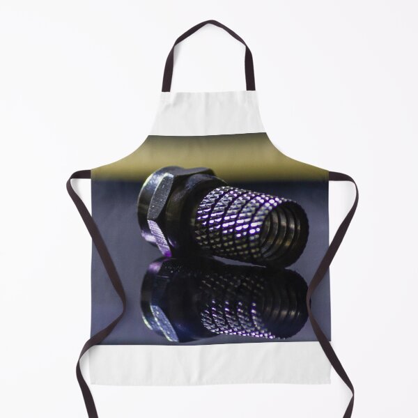 Item preview, Macro Metal F Connector On Reflective Surface With Purple Light — Coaxial Cable Technology Detail designed and sold by Nmallia.