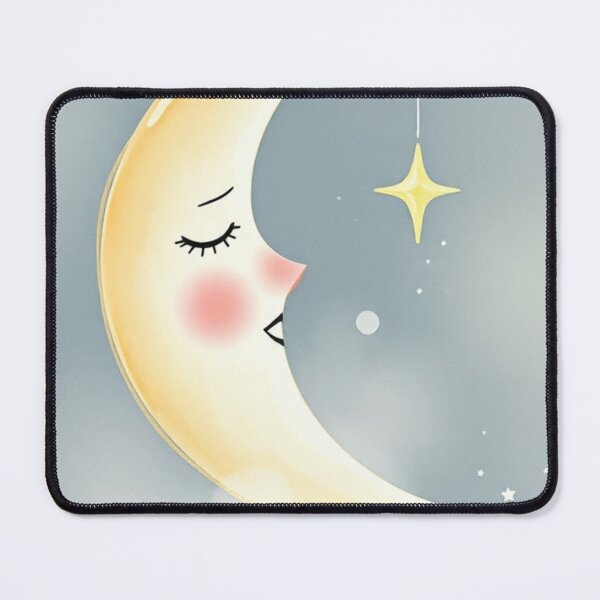 Item preview, Whimsical Sleeping Crescent Moon Nursery Art designed and sold by Vida e Arte.