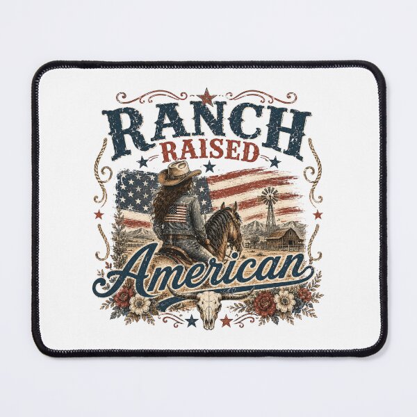 Item preview, Raised on a ranch, American spirit designed and sold by Side Quest Co..